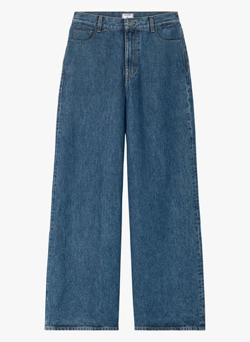 High-waisted wide-leg denim jeans FILIPPA K Blue